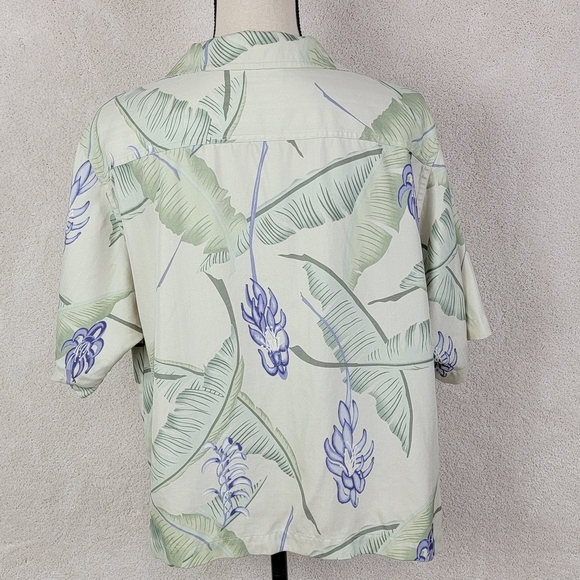 Tommy Bahama Multi Color Print Silk Short Sleeve Button Down Camp Shirt Sz L - Picture 2 of 10